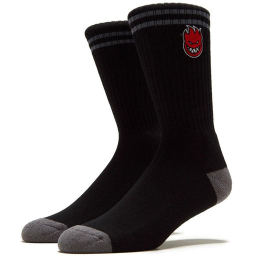 Spitfire Bighead Fill Embroidered Crew Socks Black - Charcoal - Red-Black Sheep Skate Shop