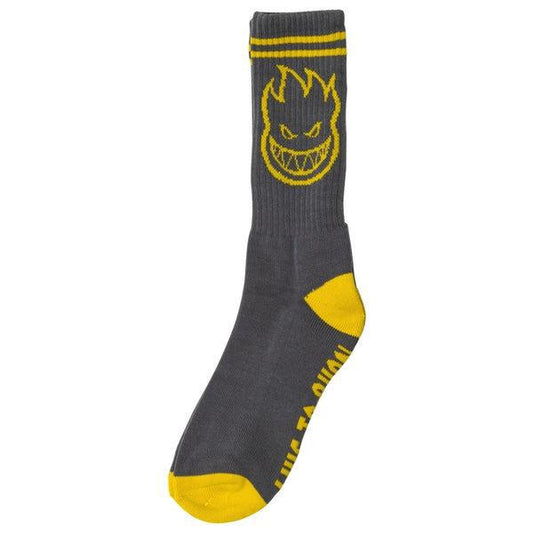 Spitfire Bighead Socks Charcoal - Yellow-Black Sheep Skate Shop