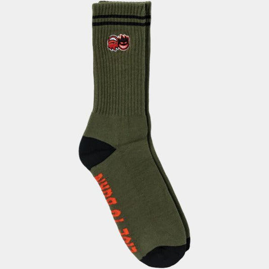 Spitfire Eternal Embroidered Socks Olive - Black - Red-Black Sheep Skate Shop