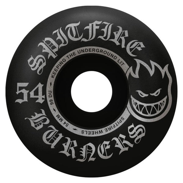 Spitfire Wheels Burner Edition 99du 54mm Black - Silver-Black Sheep Skate Shop