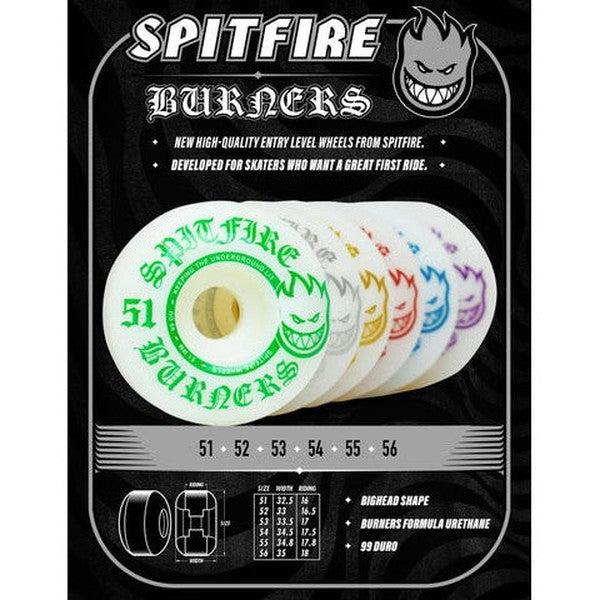 Spitfire Wheels Burner Edition 99du 55mm White - Blue-Black Sheep Skate Shop