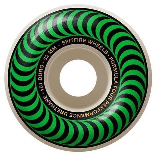 Spitfire Wheels Formula Four 101D Classics 52mm White - Green Print-Black Sheep Skate Shop