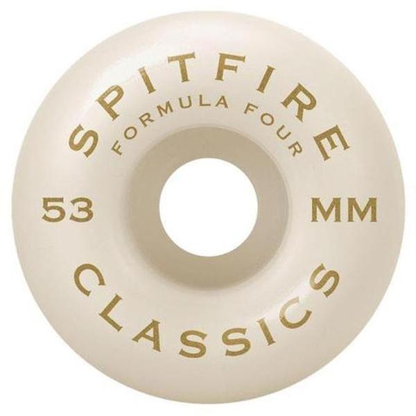 Spitfire Wheels Formula Four 101D Classics 53mm White - Orange Print-Black Sheep Skate Shop