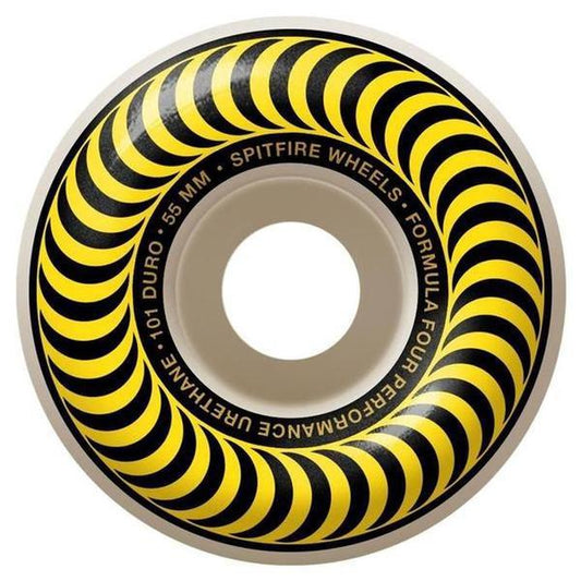 Spitfire Wheels Formula Four 101D Classics 55mm White - Yellow Print-Black Sheep Skate Shop