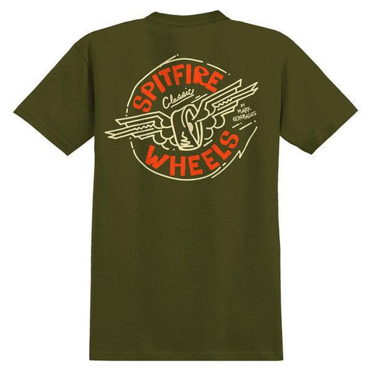 Spitfire Wheels Gonz Flying Classic T-Shirt Green-Black Sheep Skate Shop