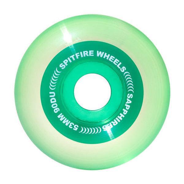 Spitfire Wheels Sapphires 90du 53mm Clear - Green-Black Sheep Skate Shop