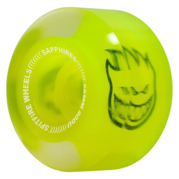 Spitfire Wheels Sapphires 90du 58mm Clear - Neon Yellow-Black Sheep Skate Shop