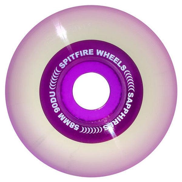 Spitfire Wheels Sapphires 90du 58mm Clear - Purple-Black Sheep Skate Shop