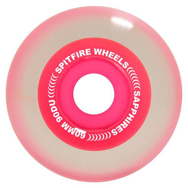 Spitfire Wheels Sapphires 90du 60mm Clear - Neon Pink-Black Sheep Skate Shop