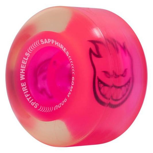 Spitfire Wheels Sapphires 90du 60mm Clear - Neon Pink-Black Sheep Skate Shop