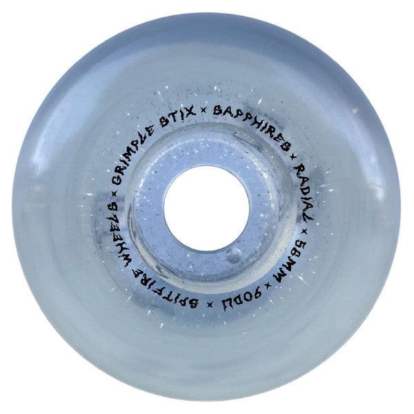 Spitfire Wheels x Grimple Stix Sapphires 90du 56mm Clear - Dust-Black Sheep Skate Shop