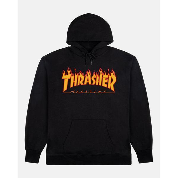Thrasher Flame Logo Hoody Black-Black Sheep Skate Shop