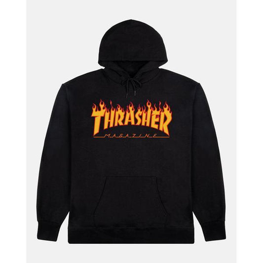 Thrasher Flame Logo Hoody Black-Black Sheep Skate Shop
