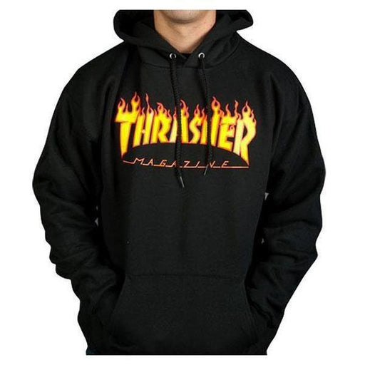 Thrasher Flame Logo Hoody Black-Black Sheep Skate Shop