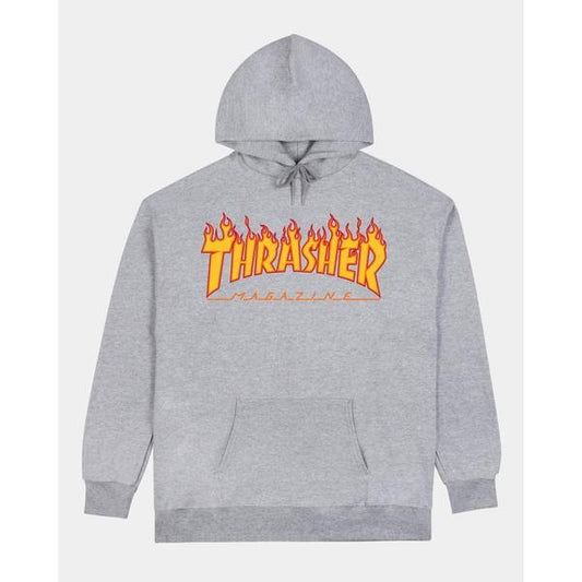 Thrasher Flame Logo Hoody Grey-Black Sheep Skate Shop