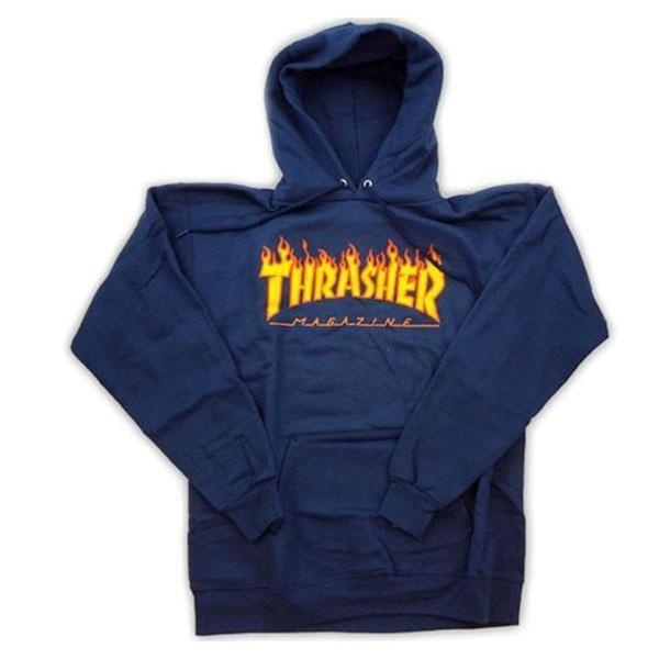 Thrasher Flame Logo Hoody Navy-Black Sheep Skate Shop