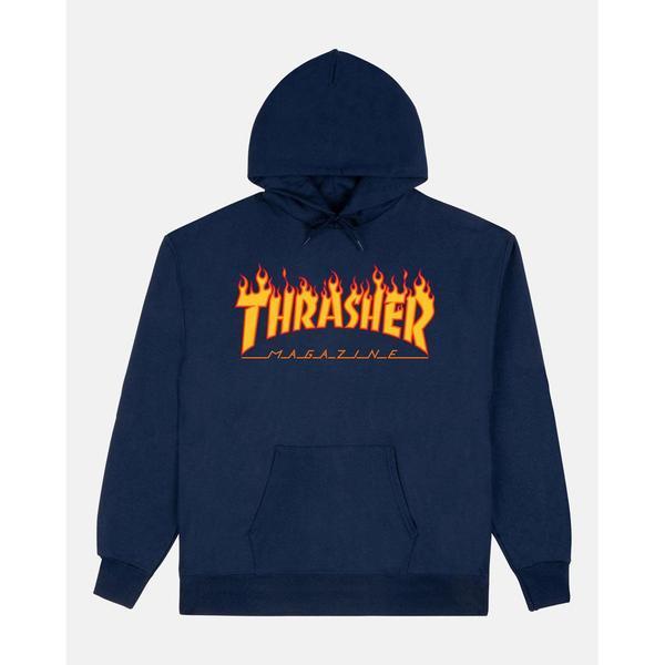 Thrasher Flame Logo Hoody Navy-Black Sheep Skate Shop