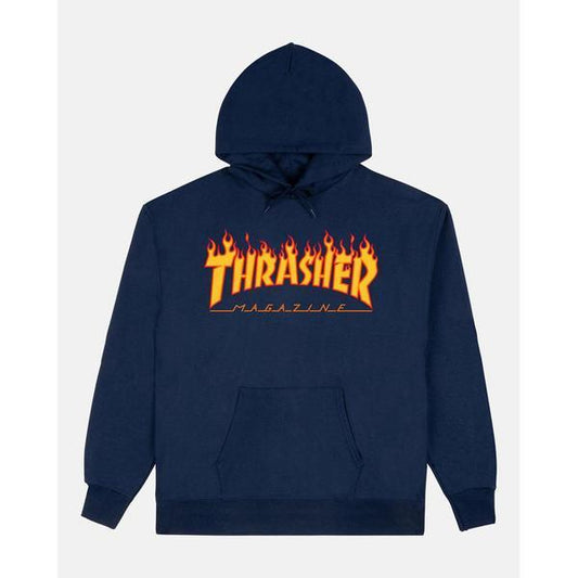 Thrasher Flame Logo Hoody Navy-Black Sheep Skate Shop