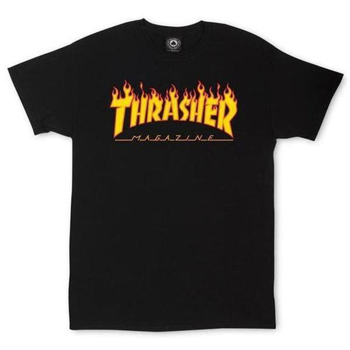 Thrasher Flame Logo T-Shirt Black-Black Sheep Skate Shop
