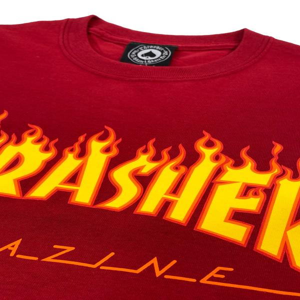 Thrasher Flame Logo T-Shirt Cardinal-Black Sheep Skate Shop
