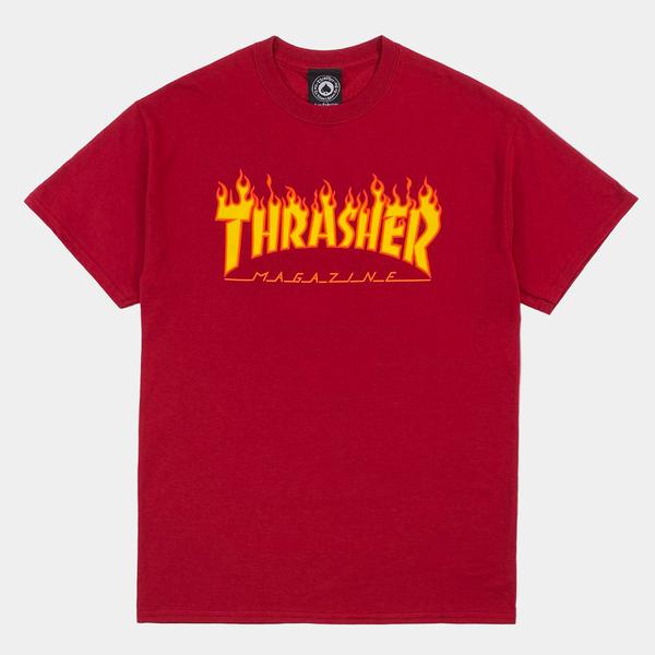 Thrasher Flame Logo T-Shirt Cardinal-Black Sheep Skate Shop