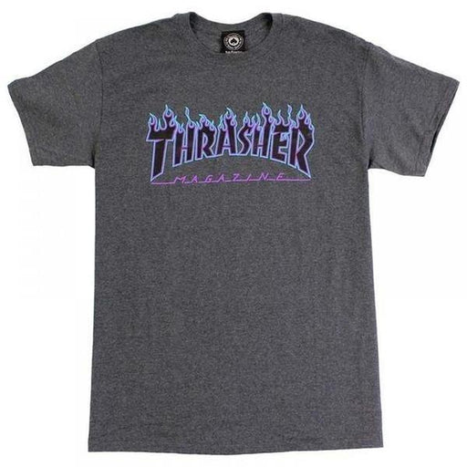 Thrasher Flame Logo T-Shirt Dark Heather Grey-Black Sheep Skate Shop