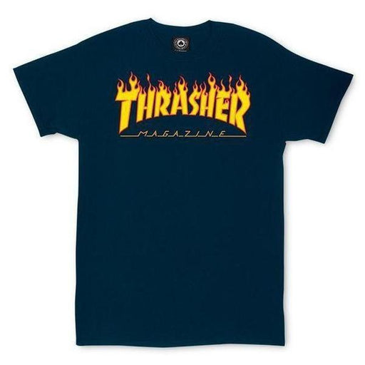 Thrasher Flame Logo T-Shirt Navy-Black Sheep Skate Shop