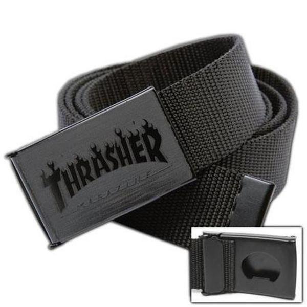 Thrasher Flame Web Belt Black-Black Sheep Skate Shop