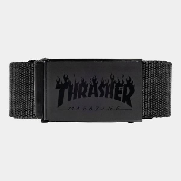 Thrasher Flame Web Belt Black-Black Sheep Skate Shop