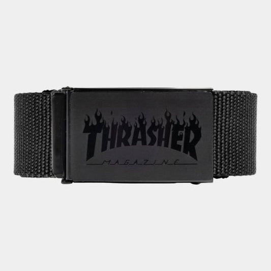 Thrasher Flame Web Belt Black-Black Sheep Skate Shop