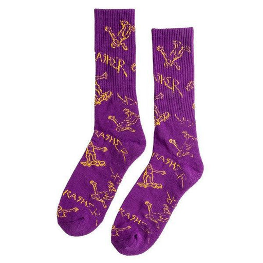 Thrasher Gonz Logo Crew Sock Purple - Gold-Black Sheep Skate Shop