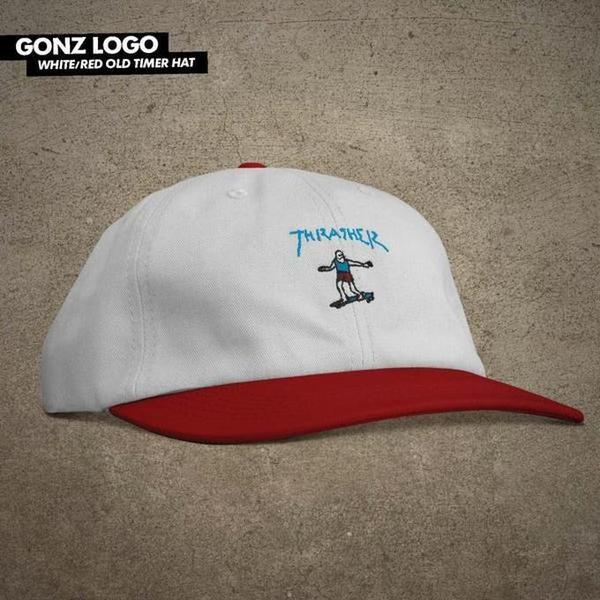 Thrasher Mag Gonz Oldtimer Strapback Hat White/Red-Black Sheep Skate Shop