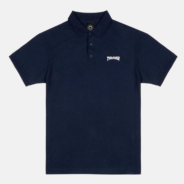 Thrasher Mag Polo Shirt Navy-Black Sheep Skate Shop