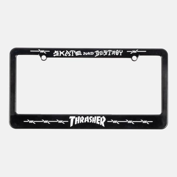 Thrasher Magazine Barbed Wire License Plate Holder-Black Sheep Skate Shop