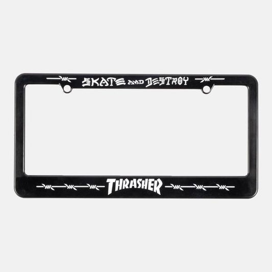 Thrasher Magazine Barbed Wire License Plate Holder-Black Sheep Skate Shop