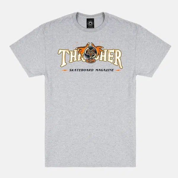 Thrasher Magazine Fortune Logo T-Shirt Ash Gray-Black Sheep Skate Shop