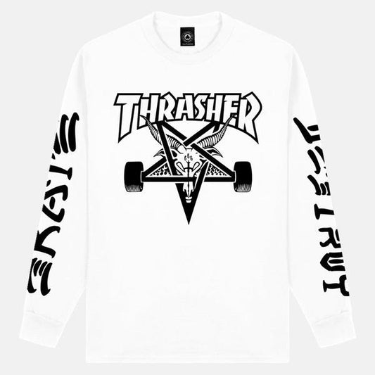 Thrasher Magazine Goat Destroy Long Sleeve T-Shirt White-Black Sheep Skate Shop