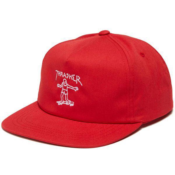 Thrasher Magazine Gonz Logo Snapback Hat Red