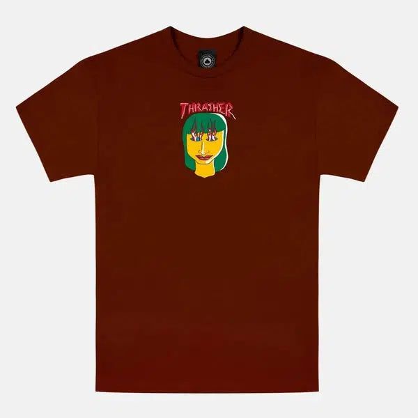 Thrasher Magazine Gonz Talk Shit T-Shirt Maroon-Black Sheep Skate Shop