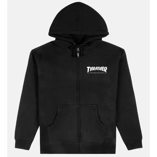 Thrasher Magazine Little Logo Full-Zip Hoody Black-Black Sheep Skate Shop