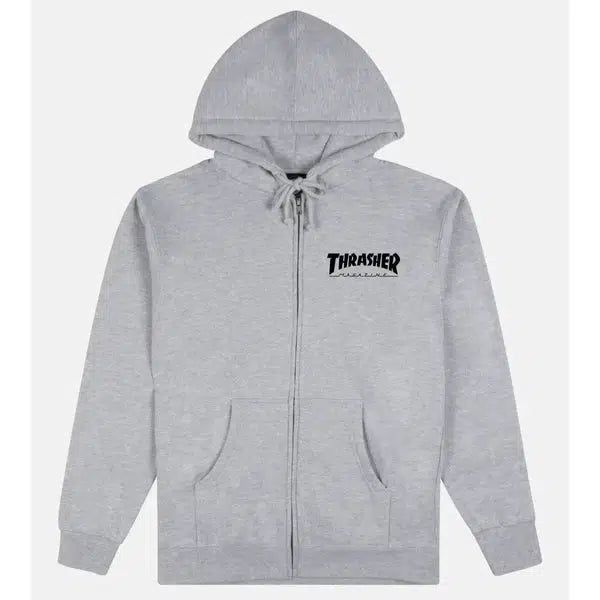 Thrasher Magazine Little Logo Full-Zip Hoody Grey-Black Sheep Skate Shop