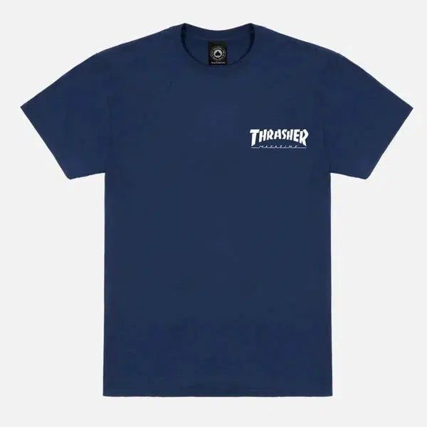 THRASHER Tシャツ ネイビー　90’s シングルステッチ Thrasher Magazine Little Logo T-Shirt Navy – Black Sheep Skate Shop