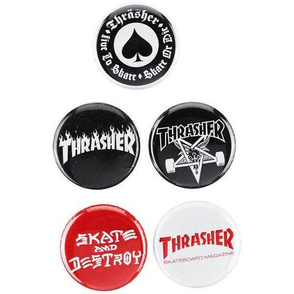 Thrasher Magazine Logo Button Pack-Black Sheep Skate Shop