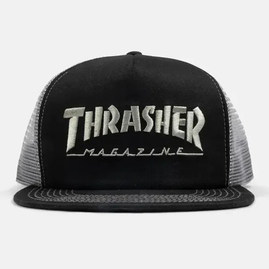 Thrasher Magazine Logo Mesh Snapback Hat Black - Grey-Black Sheep Skate Shop