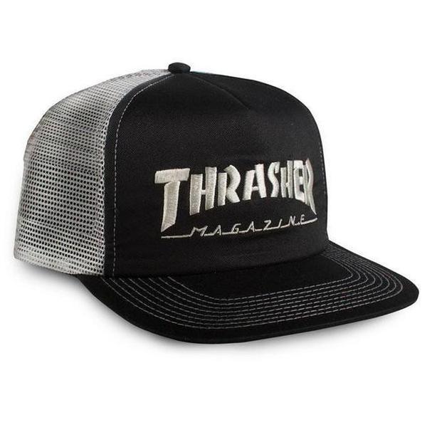 Thrasher Magazine Logo Mesh Snapback Hat Black - Grey-Black Sheep Skate Shop