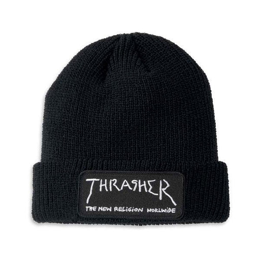 Thrasher Magazine New Religion Patch Beanie Black-Black Sheep Skate Shop