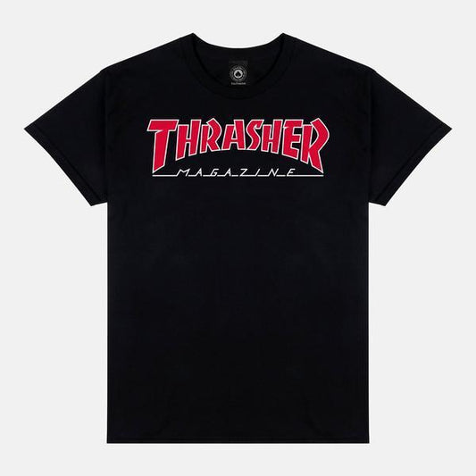 Thrasher Magazine Outlined T-Shirt Black - Red-Black Sheep Skate Shop