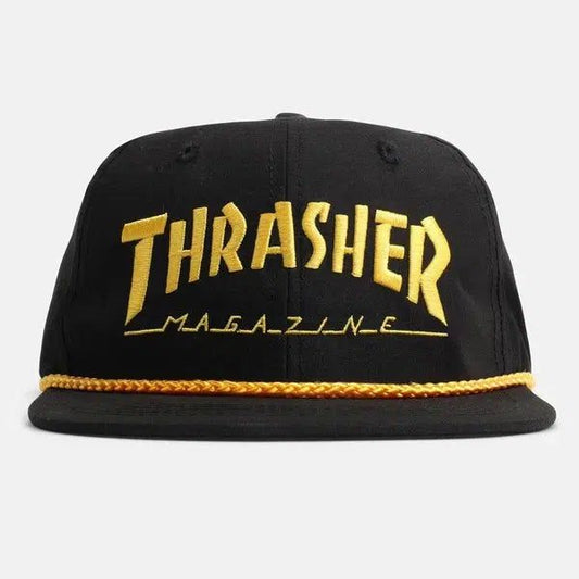 Thrasher Magazine Rope Snapback Hat Black - Gold-Black Sheep Skate Shop
