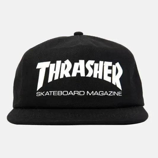 Thrasher Magazine Skate Mag Logo Snapback Hat Black - White-Black Sheep Skate Shop