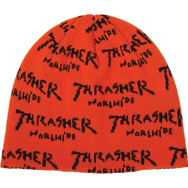 Thrasher Magazine Worldwide Skully Beanie Orange-Black Sheep Skate Shop